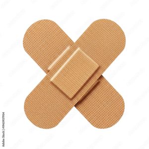 Adhesive bandage cross for wound protection and first aid care