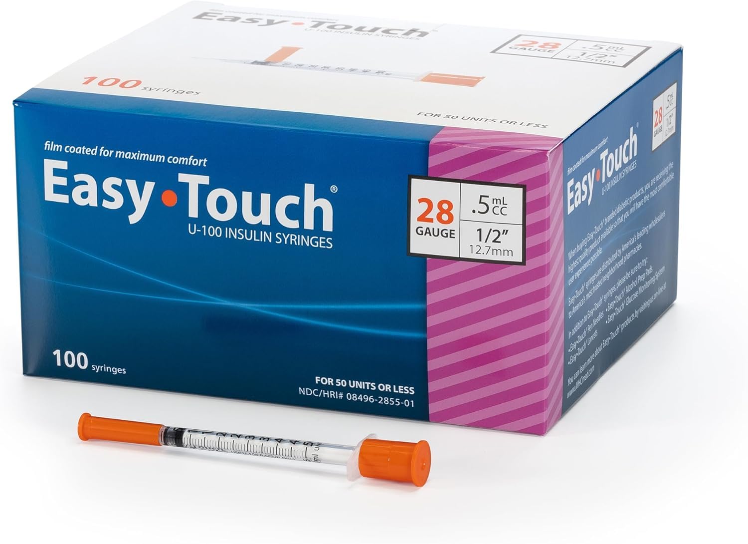 insulin syringes 1 ml 28g x 1 2in 100 count 2 insulin syringes 1 ml 28g x 1 2in 100 count 2